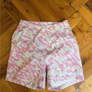 Gymshark Pink and White Training Shorts